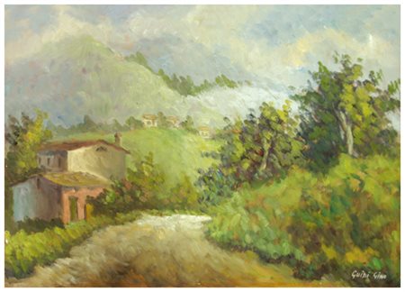 GINO GUIDI Livorno 1914 – Livorno 2000 Senza titolo Olio su faesite 50 x 70....