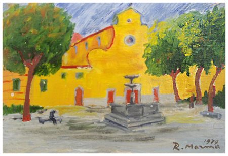 RODOLFO MARMA Firenze 1923 – 1998 Firenze, Piazza S. Spirito 1979 Olio su...