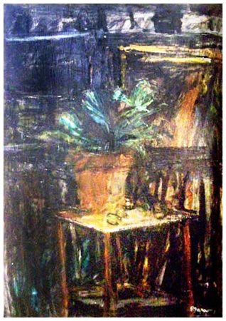 ENZO FARAONI Santo Stefano Magra 1920 Senza titolo Olio su cartone 100 x 70....