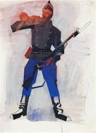 Mario Sironi Sassari 1885 - Milano 1961 Trombettiere, 1915 ca. Tempera e...