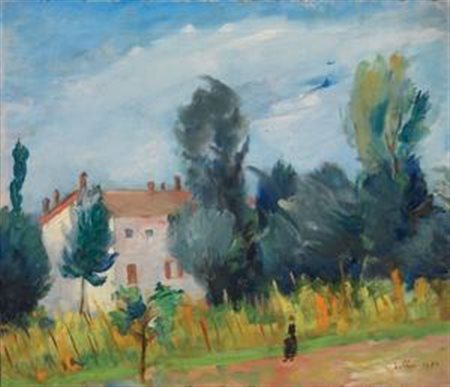 Umberto Lilloni Case e alberi, 1930 Olio su tela, cm. 59,8x69,8 Firma e data...