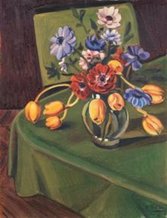 Mario Tozzi Fossombrone (PU) 1895 - St. Jean du Gard 1979 Fiori, 1922 Olio su...