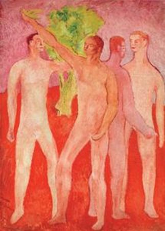 Aligi Sassu Caccia col falco, 1931 Olio su cartone, cm. 50,5x36,5 Data e...