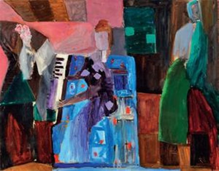 Bruno Cassinari Piacenza 1912 - Milano 1992 Concerto, (1953) Olio su tela,...