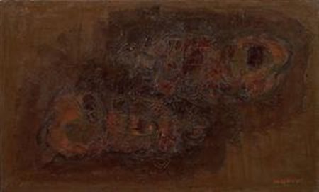 Ennio Morlotti Lecco 1910 - Milano 1992 Studio per spiaggia n. 7 (Bagnanti),...