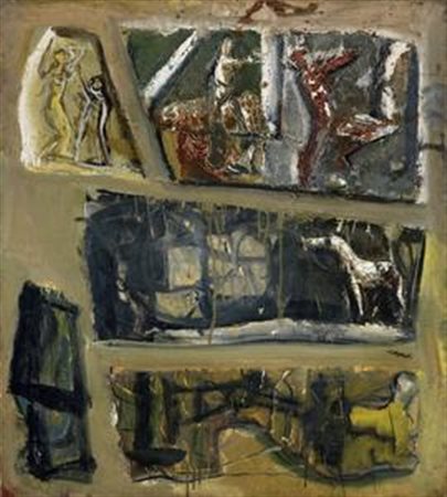 Mario Sironi Il mistero del mito, 1950 ca. Olio su tela, cm. 100,5x90,2 Firma...