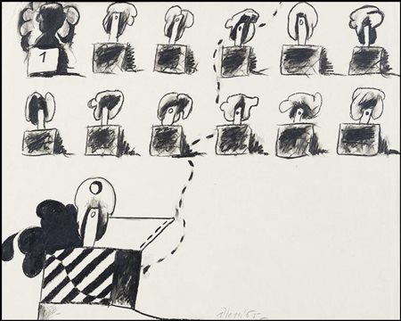 PLESSI FABRIZIO Reggio Emilia 03/04/1940Artificiale 2, 1965grafite su carta...