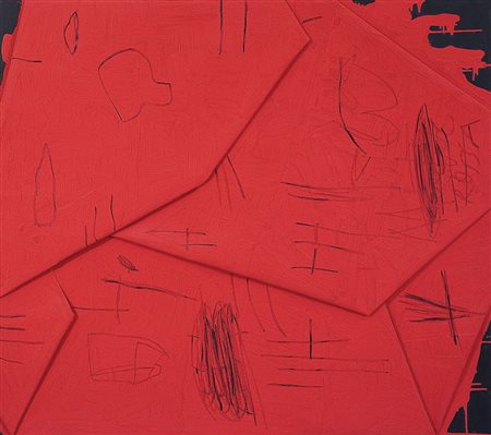 BERLINGERI CESARE Cittanova (Rc) 06/03/1948Rosso segnato piegato, 2004olio,...