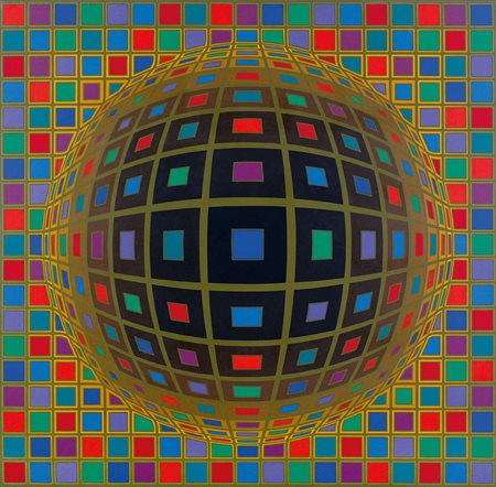 VASARELY VICTOR Pecs 1908 - Parigi 15/03/1997SIN-TUZ, 1973acrilici su tela...