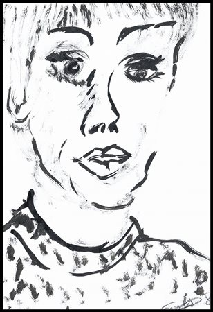 COMBAS ROBERT Lione 25/05/1957Ketty penseuse en encre, 1980china su carta cm....