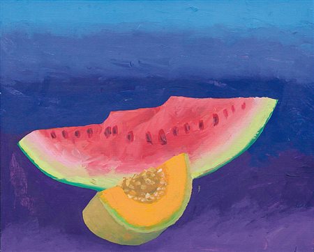 SALVO Leonforte (En) 22/05/1947Anguria e meloneolio su carta intelata cm....