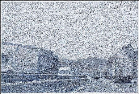 PIETRELLA FEDERICO Roma 1975Senza titolo, 2001timbri su tela cm. 58x88x5,...