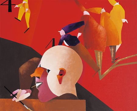 TADINI EMILIO Milano 1927 - Milano 24/09/2002Fiaba di un pittore e quattro...