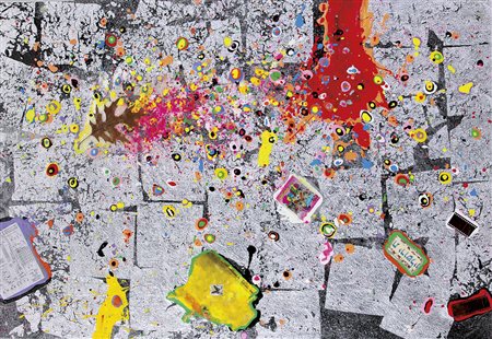 NUCARA RENZO Crema 1955Resinfilm 478, 2001resina, pigmenti e oggetti su...