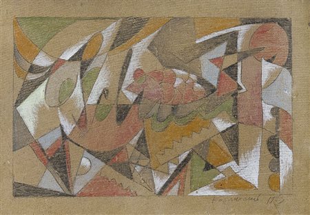 KOZLINSKY VLADIMIR 1891 - 1967Composizione, 1923tecnica mista su cartone cm....