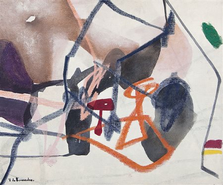 DE KERMADEC EUGENE 1899 - 1976Embuscade, 1964olio su tela cm. 54x65, firma e...