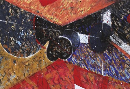 KIARIS GIORGIO 1968Acuti gitani, 2011tempera su tela di juta cm. 48x76,...