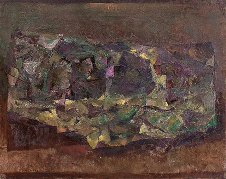 BRUNORI ENZO Perugia 14/07/1924 - Roma 13/05/1993Pietra muschiata 2, 1975olio...