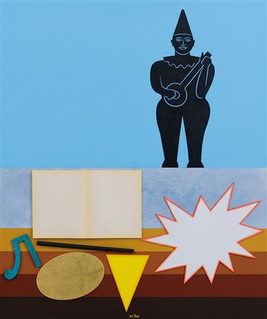 DEL PEZZO LUCIO Napoli 1933Bb/Beckam alle insegnecollage, colore acrilico,...