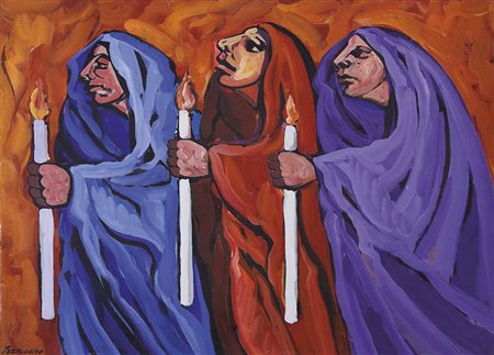 TERRUSO SAVERIO Monreale (Pa) 11/01/1939 - Milano 03/03/2003Orantiacrilico su...