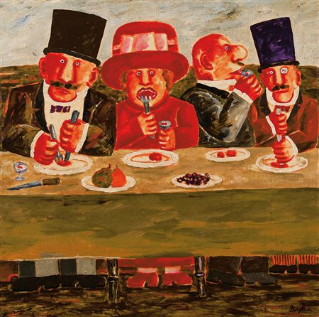 BORGHESE FRANZ Roma 21/01/1941 - Roma 17/12/2005Colazione all'aperto (primi...