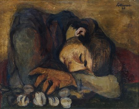 SANTOMASO GIUSEPPE Venezia 26/09/1907 - 24/05/1990Donna con agli, 1945olio su...