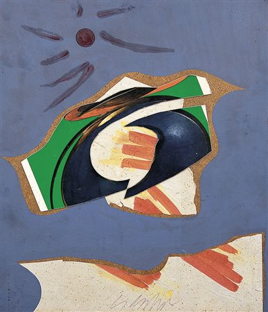 DANGELO SERGIO Milano 1932La planete tourne foutecnica mista e collage su...
