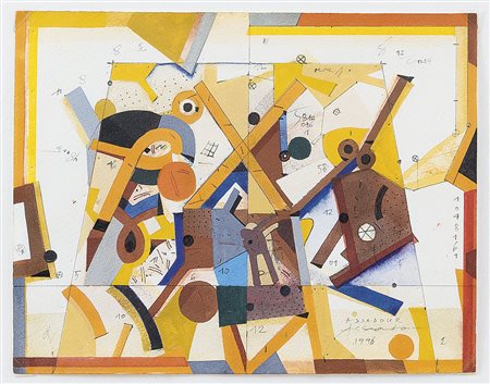 ASSADOUR BEZDIKIAN Beirut 12/08/1943Composizione, 1996acquerello e tecnica...