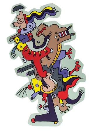 ANTOH (MANSUETO ANTOH) Napoli 1960Grande capo, 2014tecnica mista su laminato...