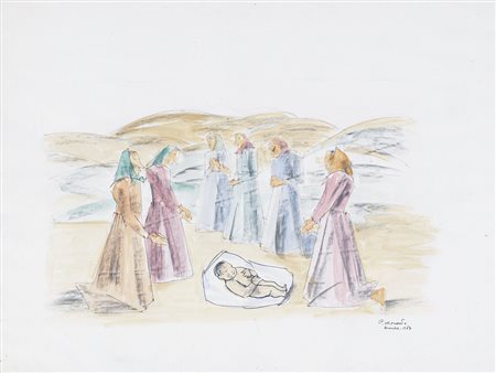 MORANDO PIETRO Alessandria 05/06/1889 - 24/09/1980Natività, 1967tecnica mista...