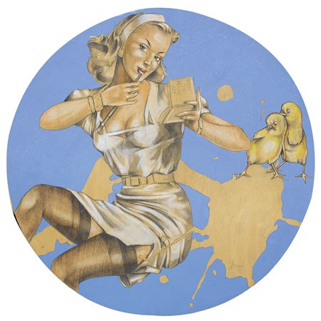 GUIDA JOHN 1897 - 1965How to make arttecnica mista su tavola circolare...