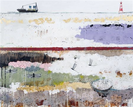 MARTINELLI MARGHERITA Crema 1981Sotto la linea del mare, 2012 tecnica mista e...