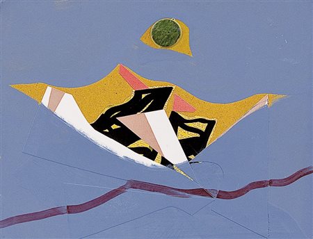 DANGELO SERGIO Milano 1932Lo scoglio, (anni '60)tecnica mista e collage su...