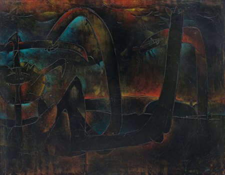 DOVA GIANNI Roma 08/01/1925 - Pisa 1991L'incendio avanza, 1957olio su tela...