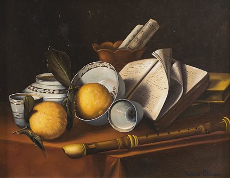 POLIMENO LUCIANA Natura morta di fruttaolio su tavola cm. 30x40, firma in...