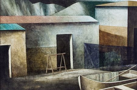 SCUFFI MARCELLO Tizzana (Pt) 1948Il bagno abbandonato (Versilia)olio su tela...