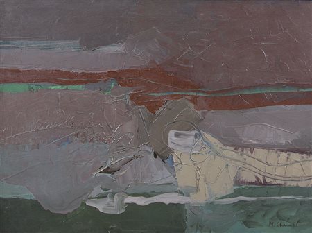 CHESSA MAURO Torino 26/03/1933Paesaggio n. 3, 1961olio su tela cm. 49,5x70,...