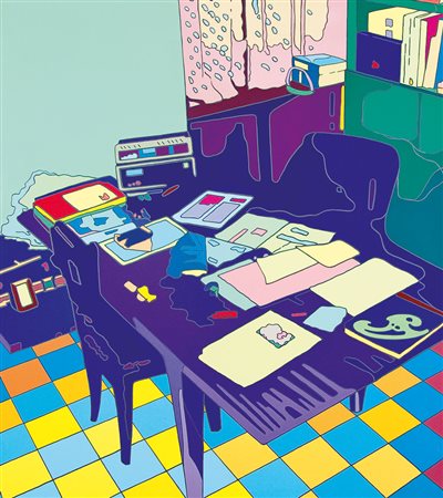 TAIOLI MAURIZIO 1959Nella tarda serata, 2000Lax, acrilico e smalto su tela...