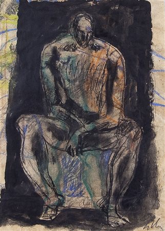 CHIA SANDRO Firenze 20/04/1946Figura sedutatecnica mista su carta cm....