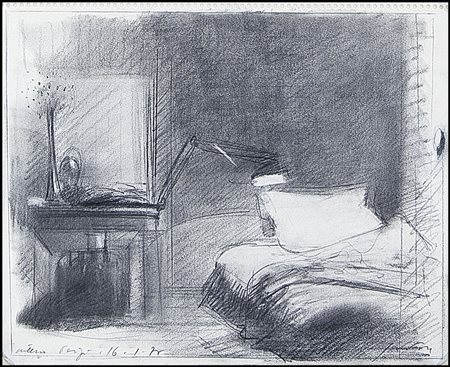 GUCCIONE PIERO Scicli (Rg) 05/05/1935Interno, 1978matita su carta cm. 27x34,...