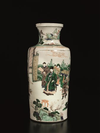 VASO ROULEAU, CINA, DINASTIA QING, SEC. XVIII, PERIODO KANGXI in porcellana...