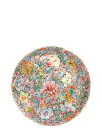 GRANDE PIATTO, CINA, SEC. XX, PERIODO REPUBBLICA in porcellana, con decoro...