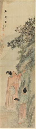 DUE DIPINTI, CINA , SE C C. XIX-XX su seta , uno raffigurante figura maschile...