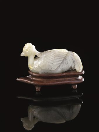 Intaglio, Cina, tarda dinastia qing in giada verde celadon nella forma di...