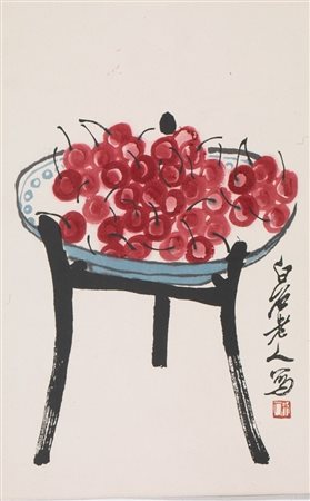 QUATTRO DISEGNI E UNA STAMPA, CINA, SECC. XIX-XX su carta, tre disegni...