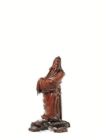 DUE SCULTURE, SECC. XIX-XX in legno, raffiguranti un saggio, alt. cm 13, e un...