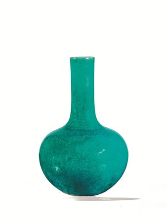 VASO A BOTTIGLIA, CINA SEC. XX in porcellana turchese , alt. cm 32 A blue...