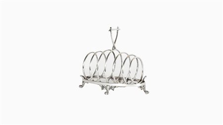 PORTA TOAST IN SHEFFIELD realizzato come una spirale su quattro piedini a...