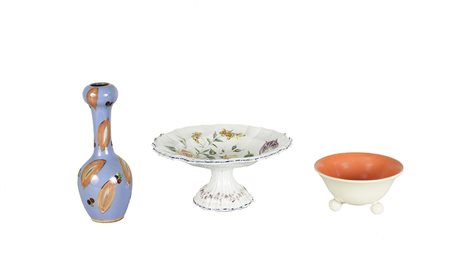 LOTTO un'alzatina in terraglia, Nove di Bassano, Manifattura Gian Battista...