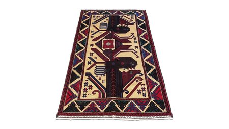 TAPPETO AFGHANO Belucistan fondo rosa, campo con grande albero della vita e...